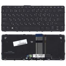 Клавіатура для ноутбука HP Pro X2 612 G1 з підсвічуванням (Light), Black, (Black Frame), RU