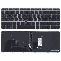 Клавиатура для ноутбука HP Elitebook (745 G3) Black с указателем (Point Stick), (Gray Frame) RU