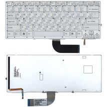 Клавиатура для Sony Vaio (VPC-SD, VPC-SB) Silver с подсветкой (Light), (Silver Frame) RU