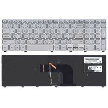 Клавіатура для ноутбука Dell Inspiron 17-7000 13-3737 17-7737 з підсвічуванням (Light) Silver, (Silver Frame), RU