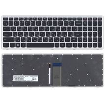 Клавиатура для ноутбука Lenovo IdeaPad U510, Z710 с подсветкой (Light), Black, (Silver Frame), RU