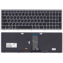Клавиатурадля ноутбука Lenovo IdeaPad (G505S, Z510) с подсветкой (Light), Black, (Silver Frame), RU
