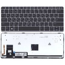 Клавіатура для ноутбука HP Elitebook (725 G2) із вказівником (Point Stick), Black, (Gray Frame) RU