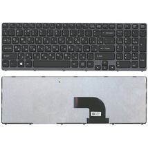 Клавіатура для ноутбука Sony Vaio (SVE17) Black, (Gray Frame) RU