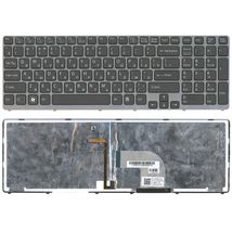 Клавіатура для ноутбука Sony Vaio (SVE17) з підсвічуванням (Light), Black, (Gray Frame)