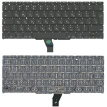 Клавиатура для ноутбука Apple MacBook Air 2011+ A1370 (2010, 2011 года), A1465 (2012, 2013, 2014, 2015 года) с подсветкой (Light) Black, (No Frame), RU (вертикальный энтер)