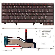 Клавиатура Dell Latitude (E5420, E6220, E6320, E6420, E6430, E6620), с подсветкой (Light), Black, RU/EN