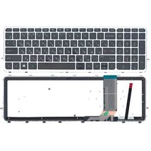 Клавиатура для ноутбука HP Envy (15-j000, Envy 15T-J, Envy 15Z-J, Envy 17-J, Envy 17T-J) с подсветкой (Light) Black, (Silver Frame) RU