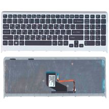 Клавіатура для ноутбука Sony Vaio (VPC-F219fc, VPC-F22) Підсвічуванням (Light), Black, (Gray Frame) RU