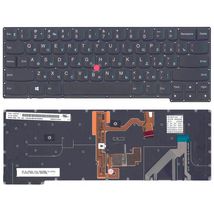 Клавіатура для ноутбука Lenovo ThinkPad carbon Gen 2 2014 (X1) з підсвічуванням (Light), з вказівником (Point Stick) Black, No Frame, RU